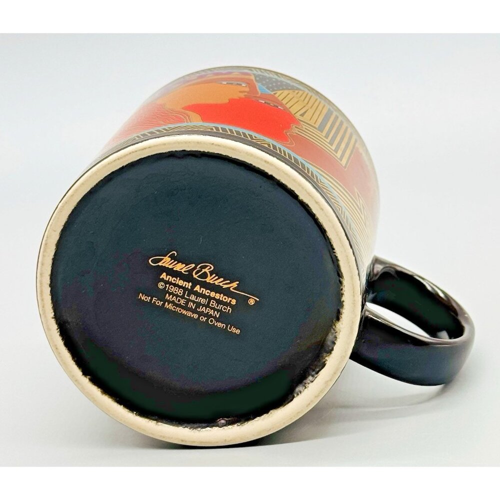 Laurel Burch Ancient Ancestors Egyptian‎ Coffee Mug 1988 Japan Gold Vintage - Picture 7 of 9